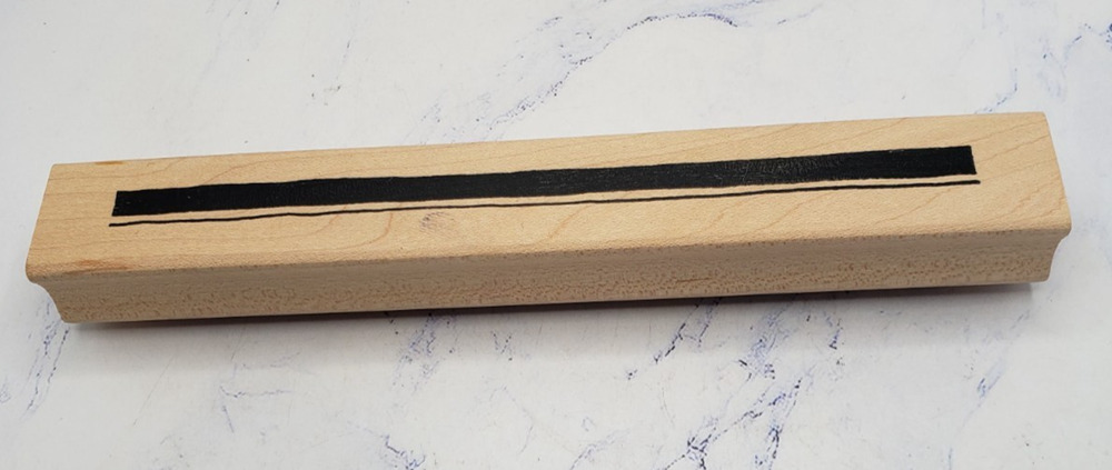 Thick Rubber Line Inky Antics Wood Mounted Rubber Border Stamp